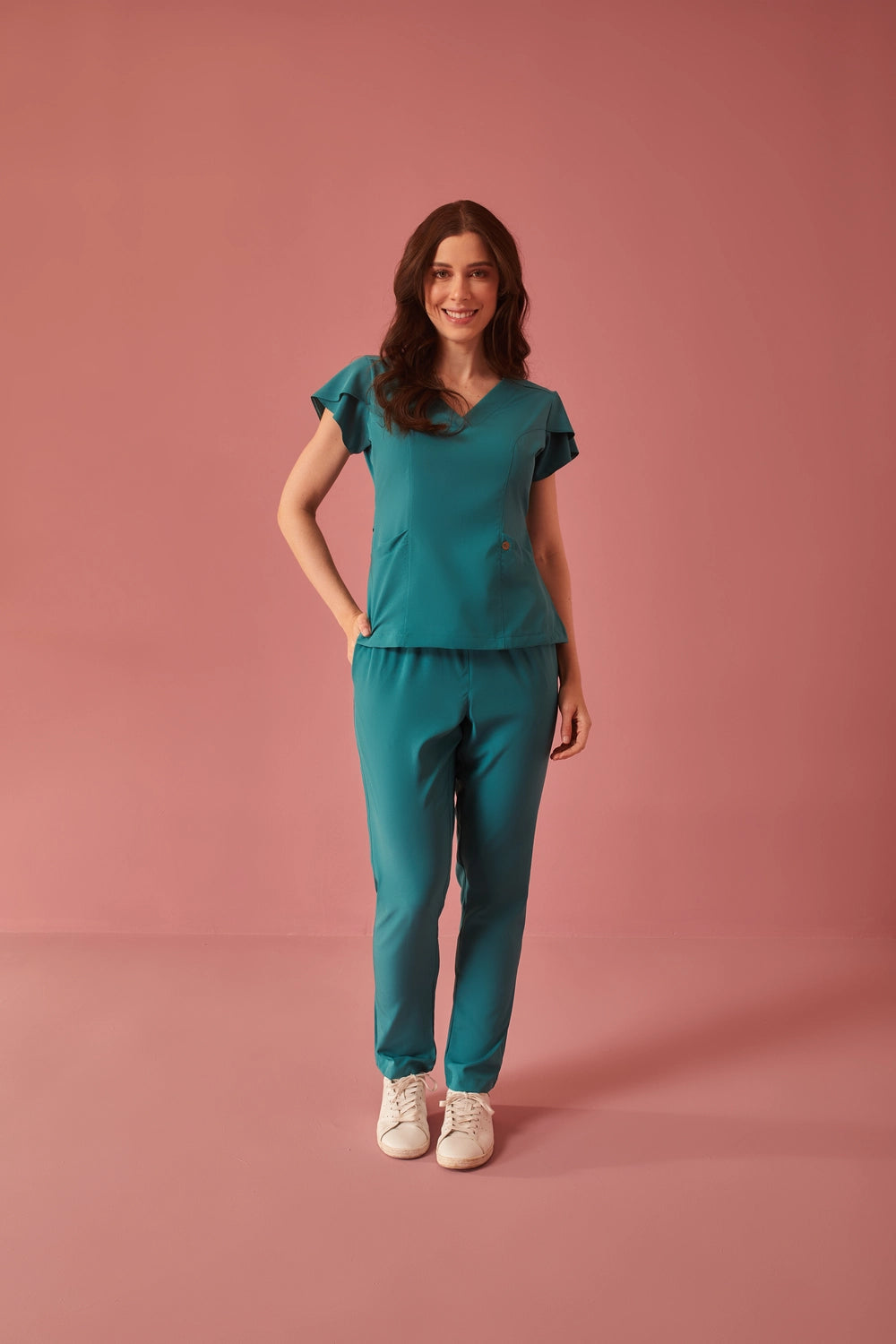 Scrub feminino Julia Premium cor petróleo - foto 3