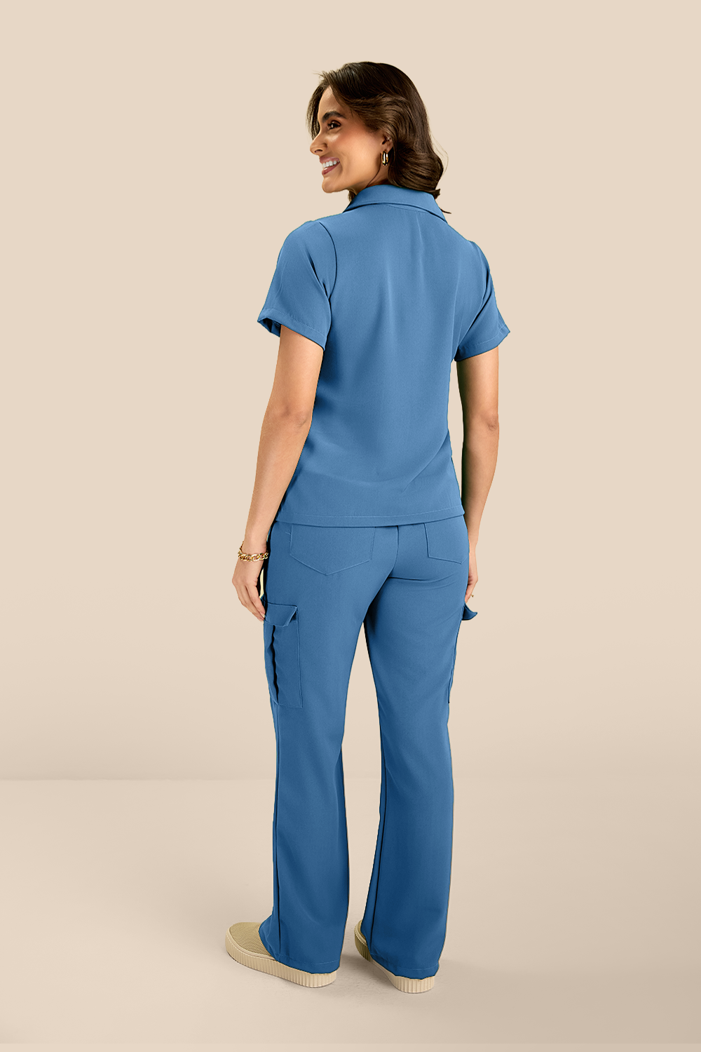 Scrub feminino Viviane cor azul farda - foto 2