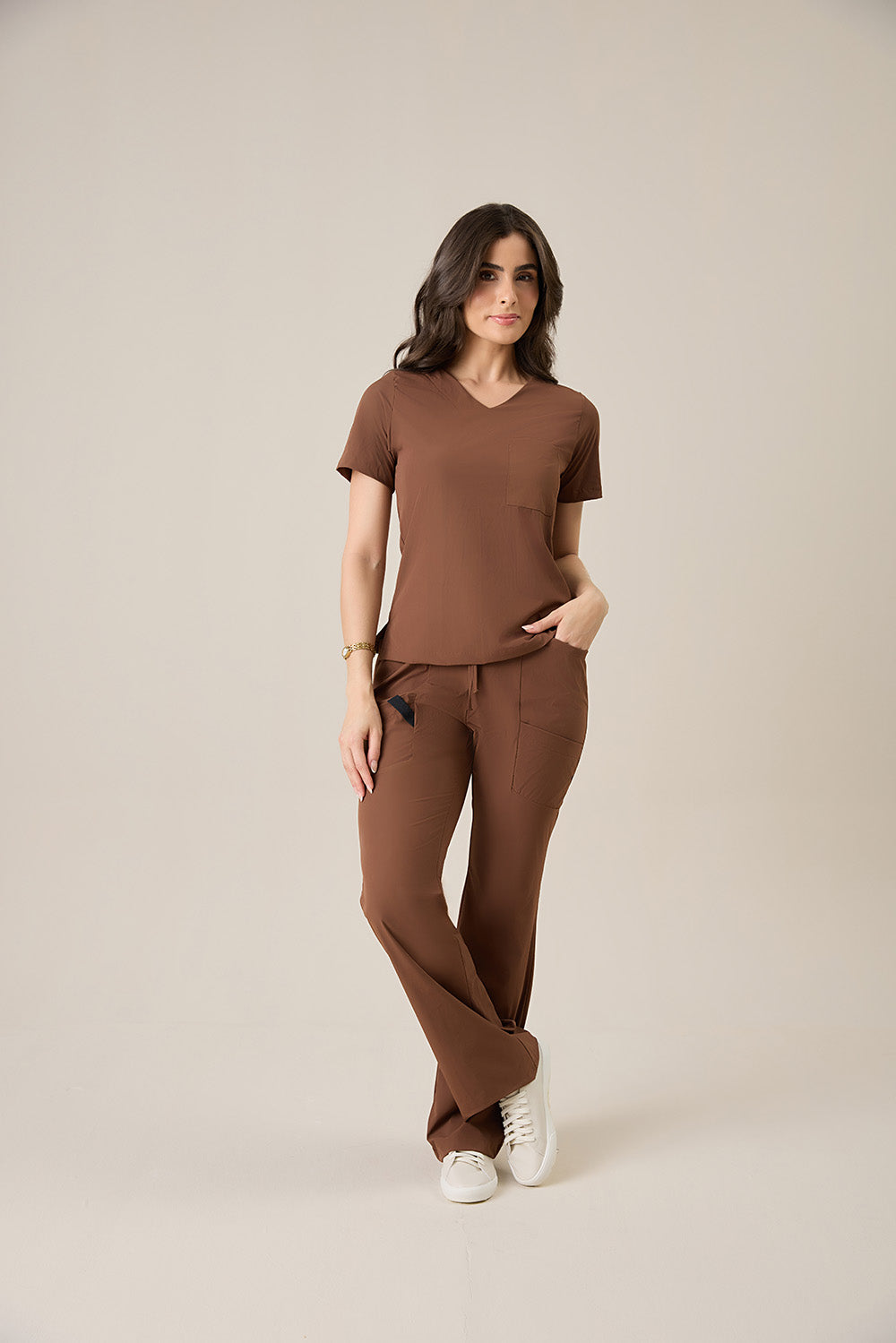 Scrub feminino Beatriz cor chocolate - foto 3
