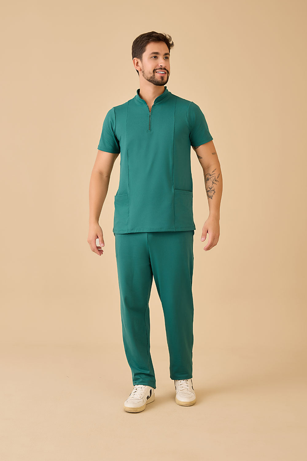 Scrub masculino Victor cor petróleo - conjunto blusa e calça cirúrgica