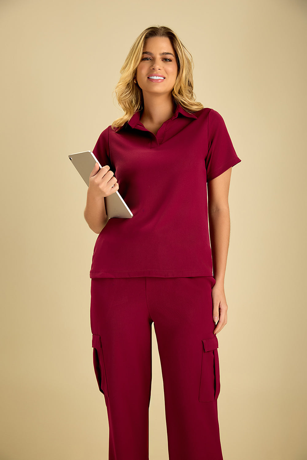 Scrub feminino Viviane cor vinho - foto 4