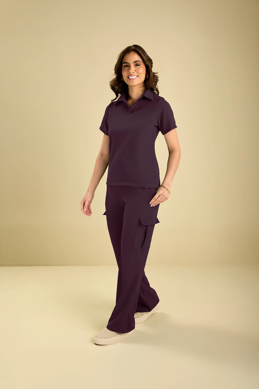 Scrub feminino Viviane cor açaí - foto 1
