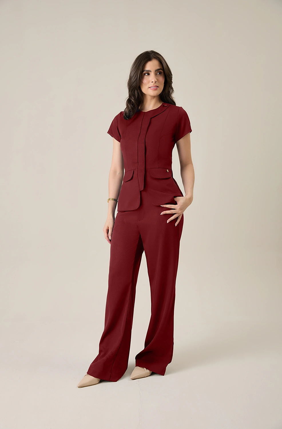 Conjunto feminino Ariele cor vinho - foto 3