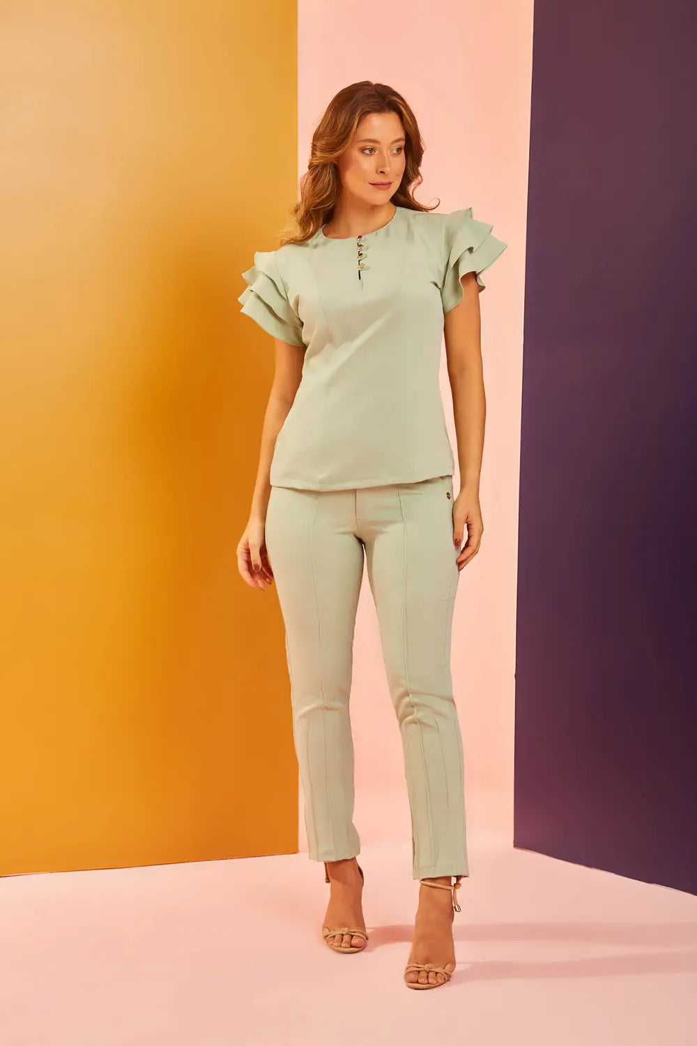 Scrub feminino Socorro cor verde sálvia - foto 1