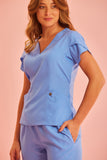 Scrub feminino Julia cor azul farda - foto 4