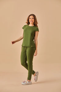 Scrub Feminino Cecília - Verde Militar