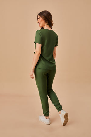Scrub Feminino Fabiana - Verde Militar