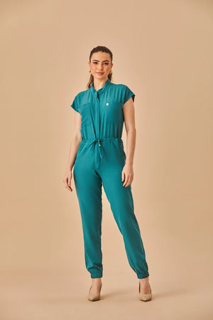 Macacão Feminino Nayara - Verde Petroleo