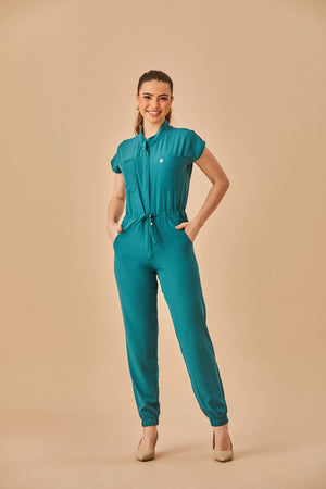 Macacão Feminino Nayara - Verde Petroleo