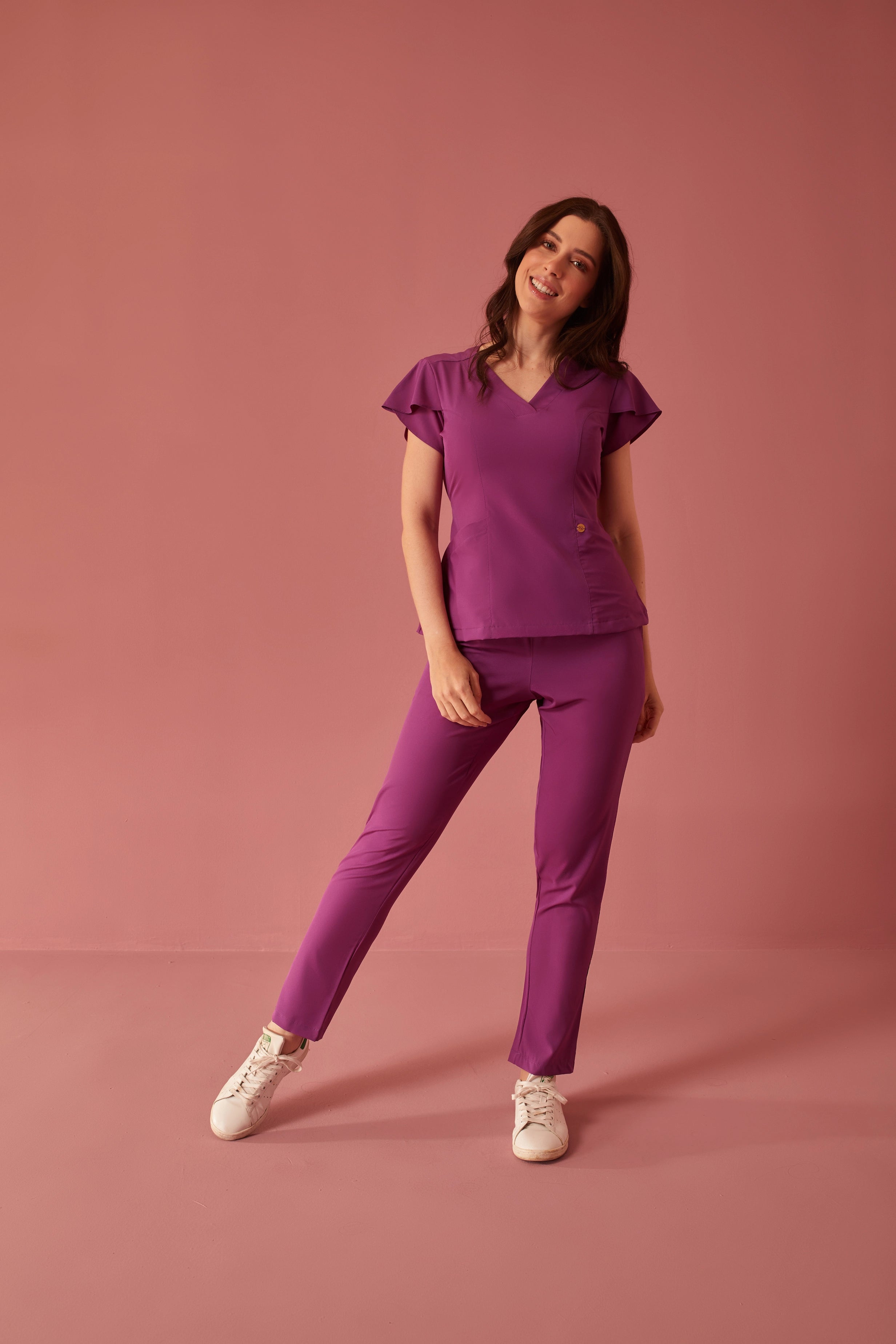 Scrub feminino Julia Premium cor uva - foto 3