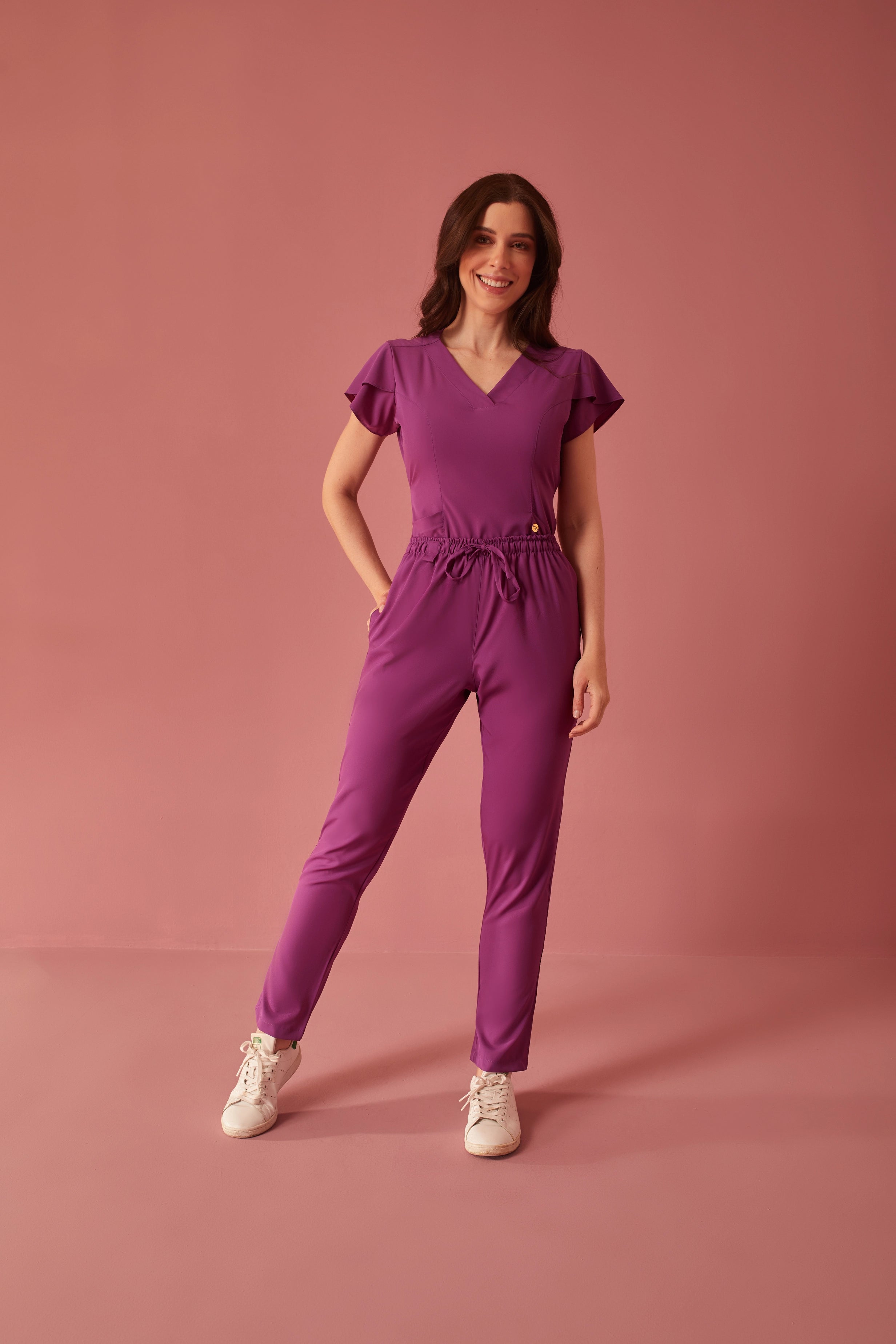 Scrub feminino Julia Premium cor uva - foto 2