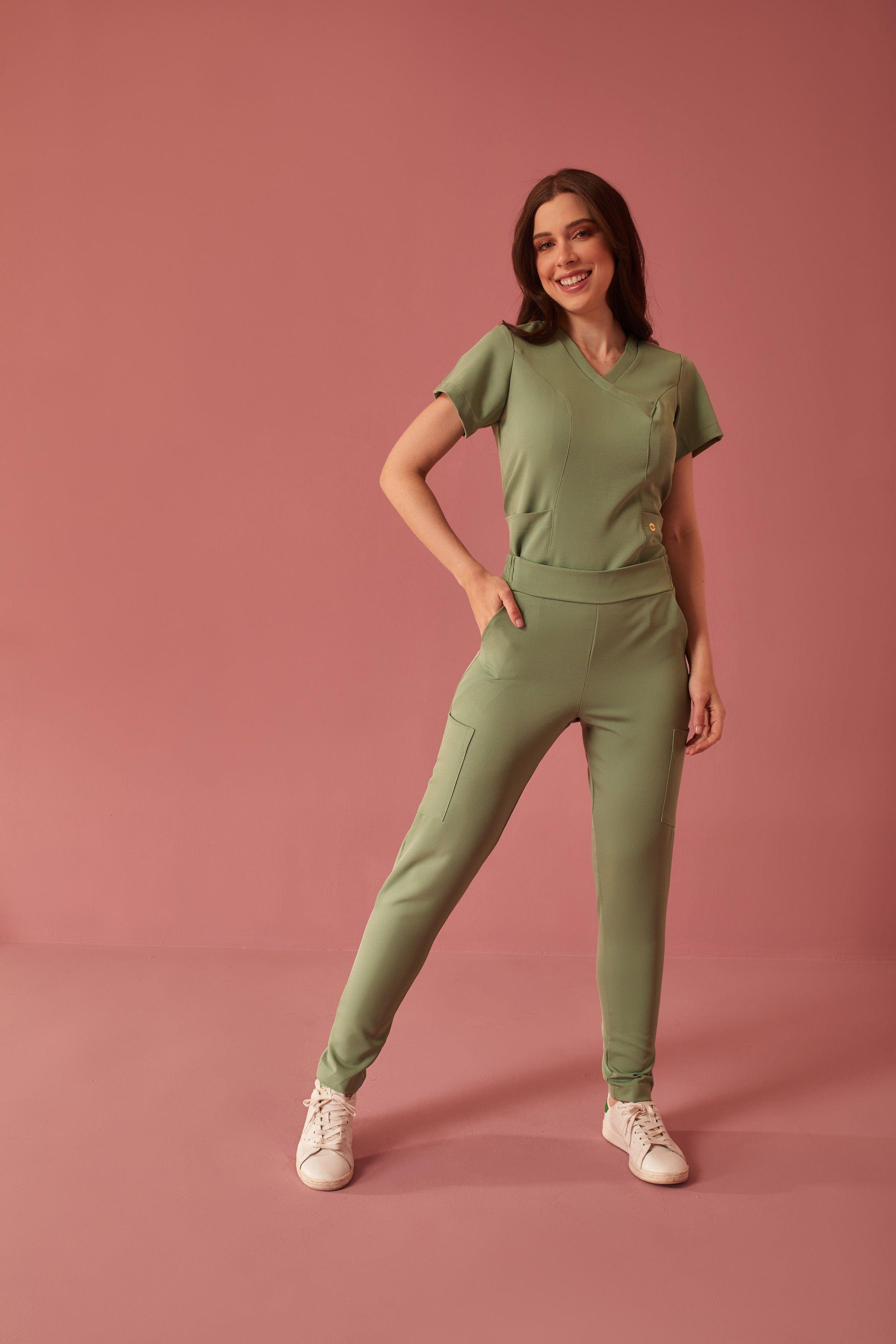 Scrub feminino Eloá cor verde sálvia - foto 1