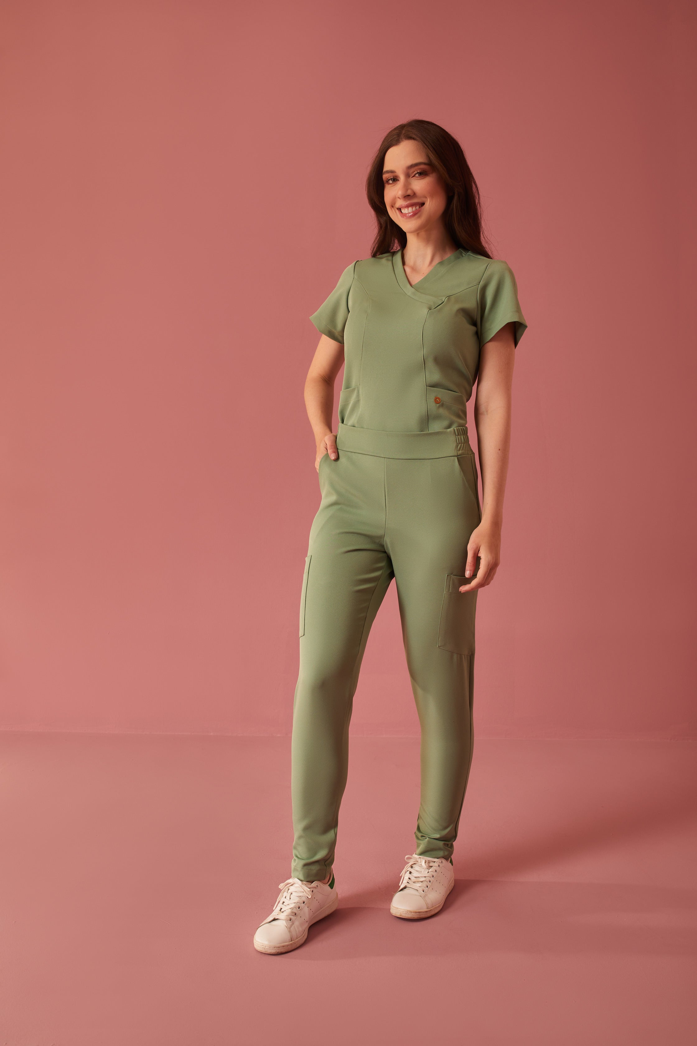 Scrub feminino Eloá cor verde sálvia - foto 2