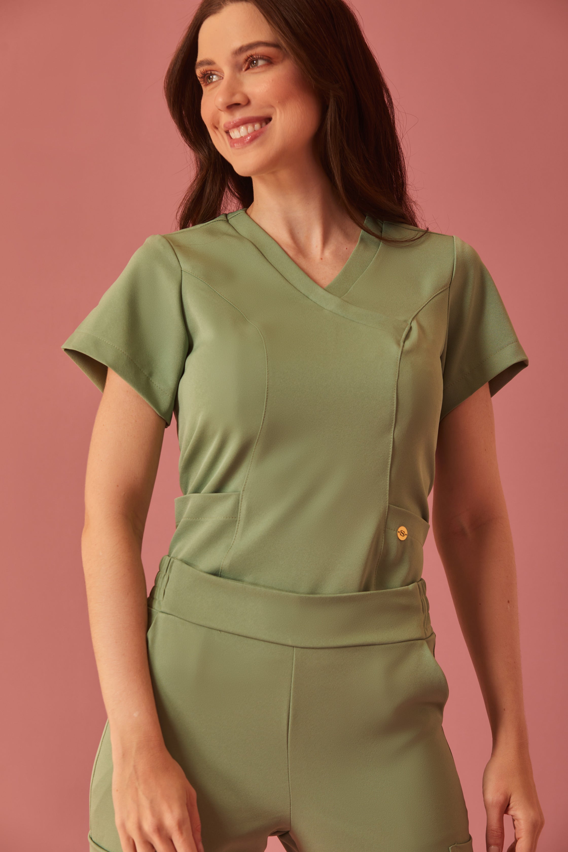 Scrub feminino Eloá cor verde sálvia - foto 3