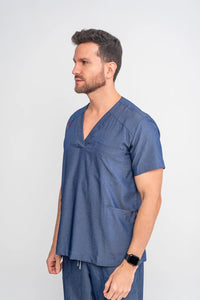 Scrub Masculino Felipe - Jeans Azul