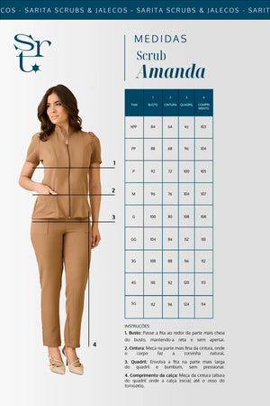 Scrub Feminino Amanda - Chocolate