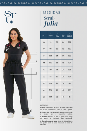 Scrub Feminino Julia - Azul Bic