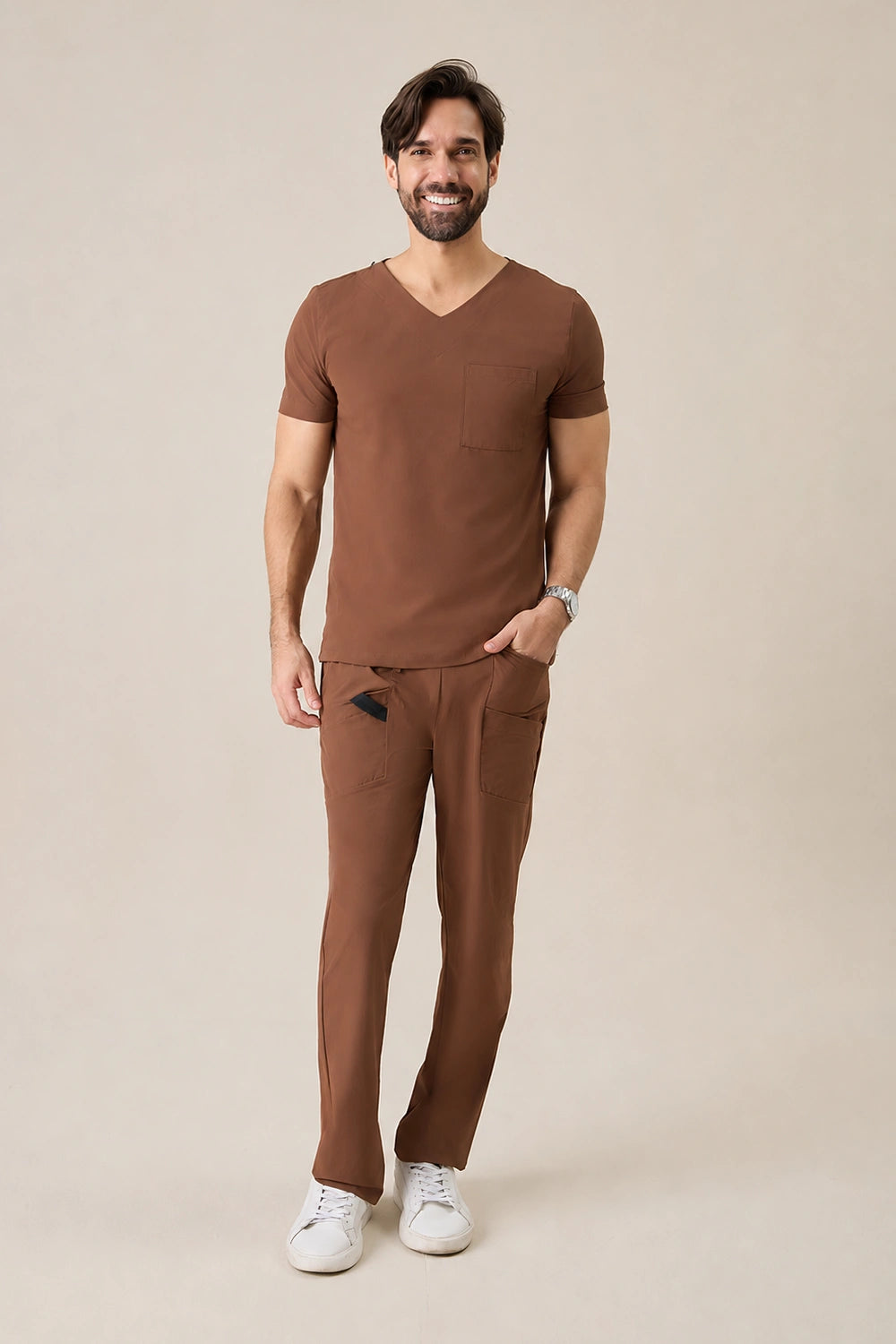 Scrub masculino Luiz cor chocolate - foto 1