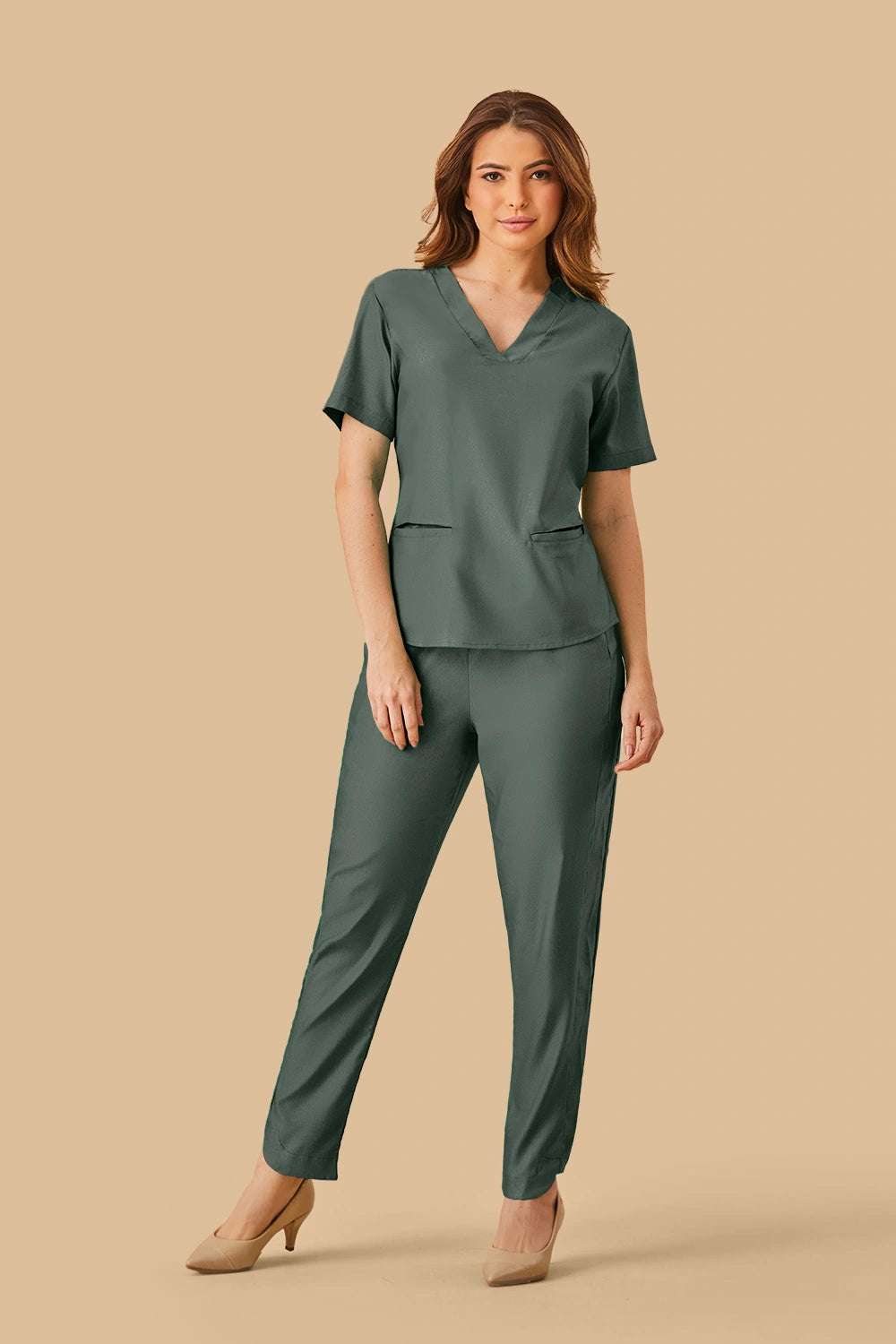 Scrub feminino Renata cor jeans verde - foto 2