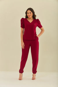 Scrub Feminino Joke - Vinho