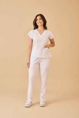 Scrub Feminino Julia  Premium - Branco