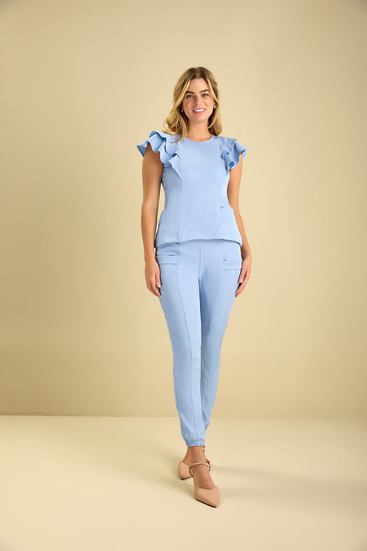 Scrub feminino Claudia cor azul candy - foto 5