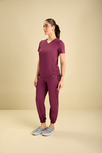 Scrub feminino Agata - Vinho