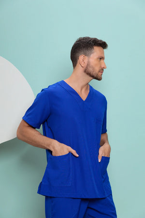 Scrub Masculino João - Azul Bic