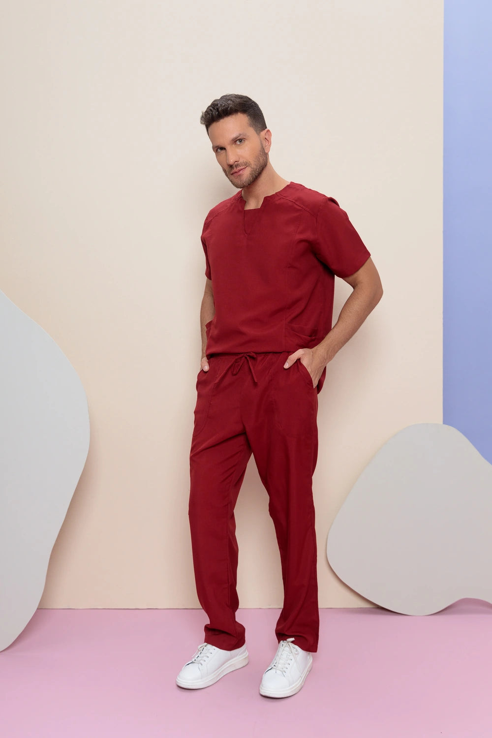 Scrub masculino Josué cor vinho - foto 2