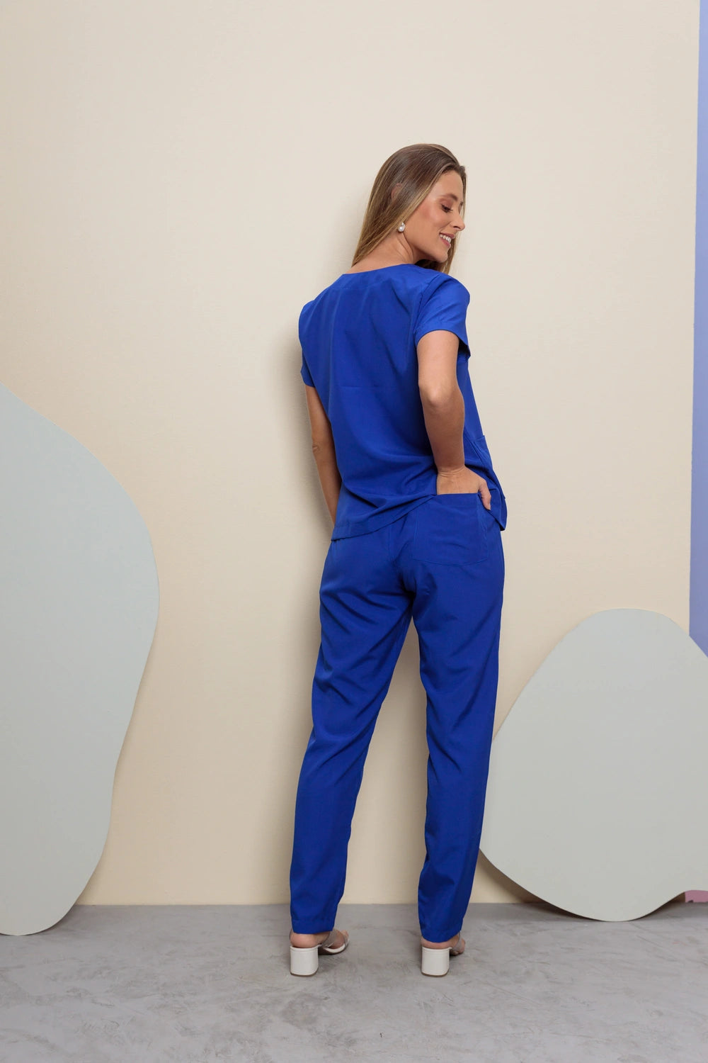 Scrub feminino Juliana cor azul bic - foto 3